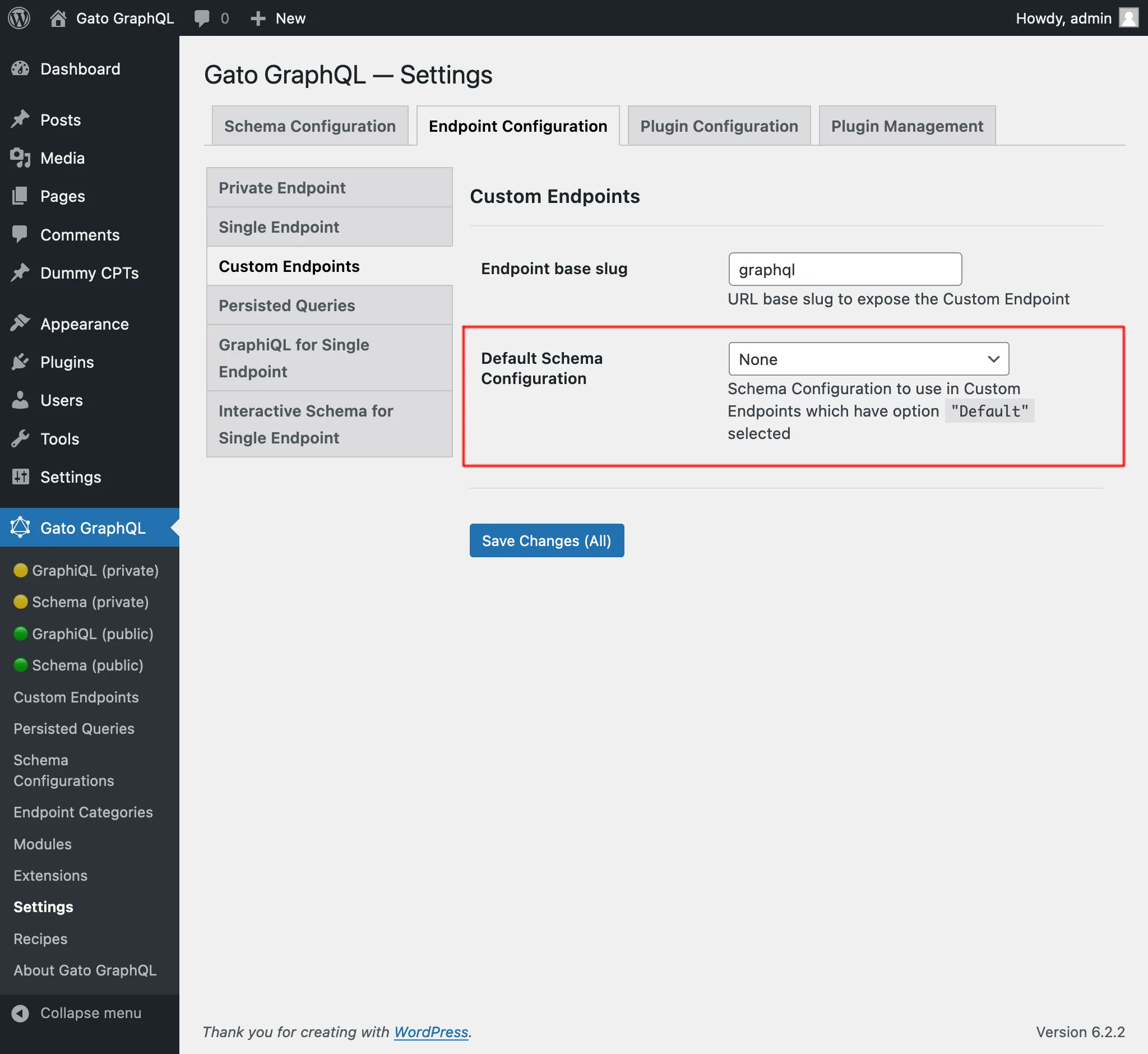 Configurazione dello schema predefinita nelle Impostazioni